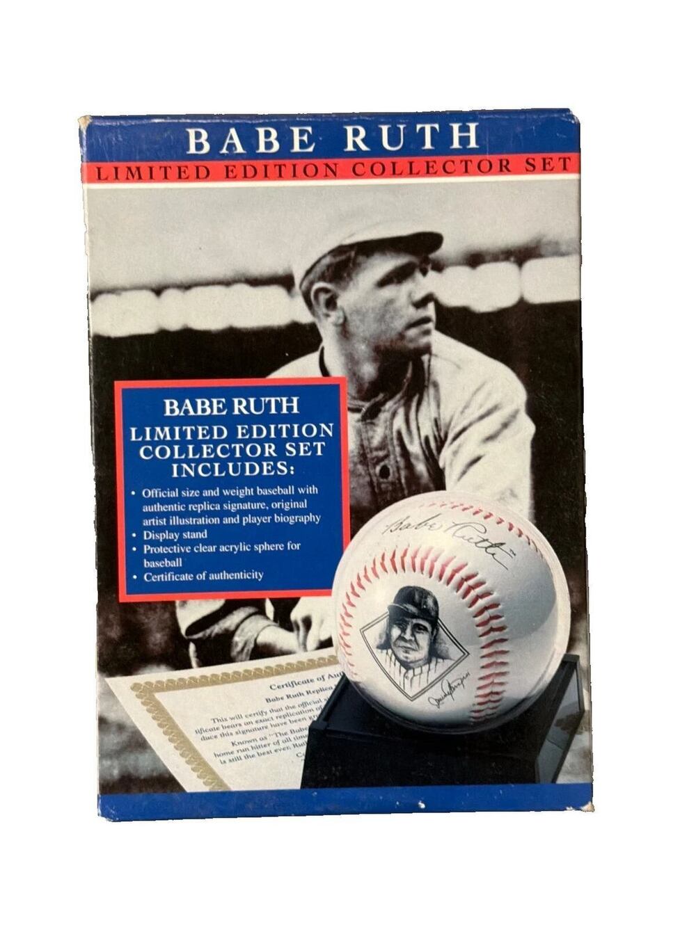 Babe Ruth Limited Edition Collector Baseball Replica Signature COA Display